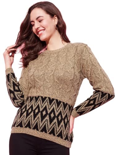 Image of MODEVE Women's Printed Winter Knit Sweater - Soft, Stylish & Cozy Fit