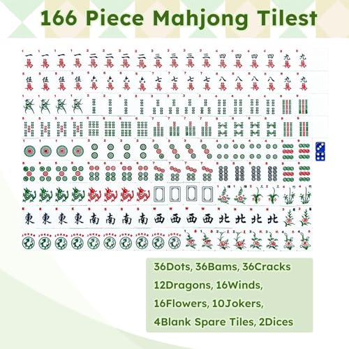 Set de Fichas American Mahjong 166 piezas con Bolsa miniatura 3