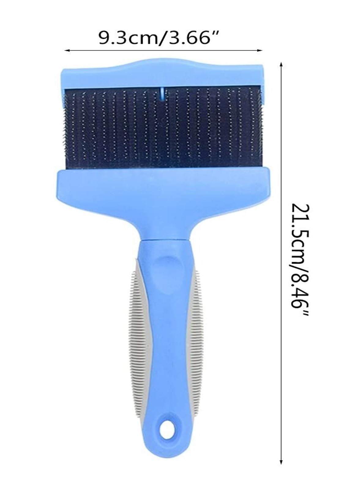 Haustierbürste aus Edelstahl für Hunde und Katzen, Entwirrungsbürste mit ergonomischem Griff, anwendbar für die Fellpflege von langem und kurzem Haar, Blau