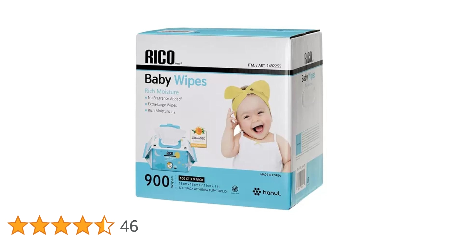 Amazon.co.jp: コストコ RICO 赤ちゃん用 おしりふき900枚無香料