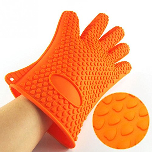 MRKU Guantes para Hornear, Guantes de Cocina para Horno, 1 Unidad, Silicona Resistente al Calor, Soporte para Olla de Barbacoa antiescaldaduras, Cocina