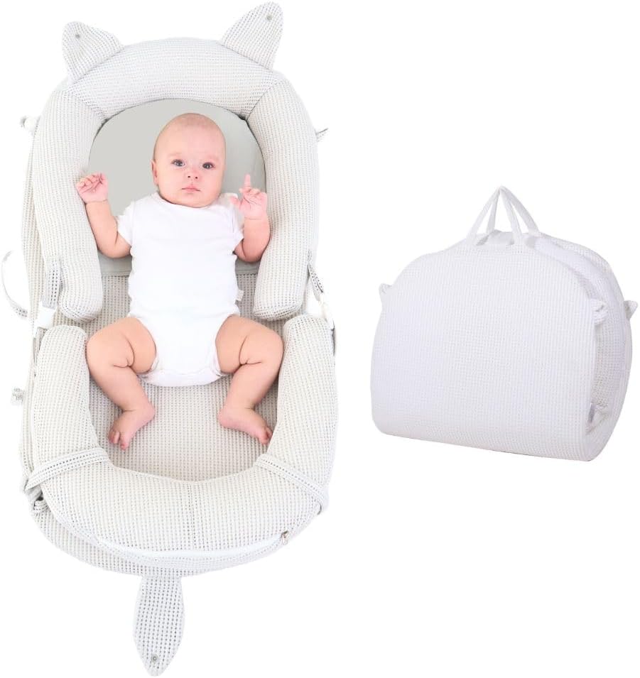 HZDMJ ベビーベッド　カーキ(ベージュ) 防水シーツセット HZDMJ ベビーベッド ベージュ(カーキ) 【おまけ:防水シーツ付き