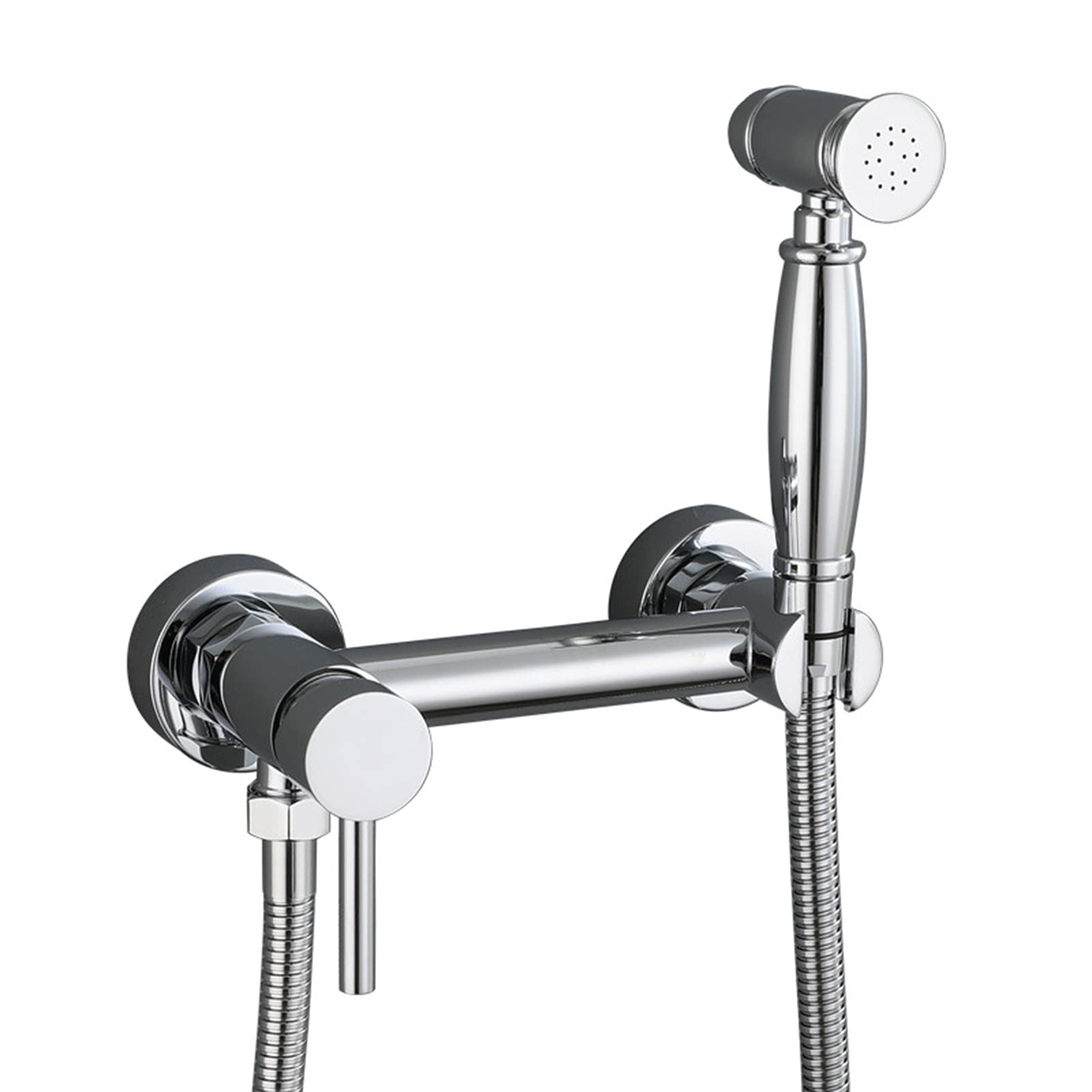 Kit pulvérisateur de toilettes eau chaude et froide mural en chrome