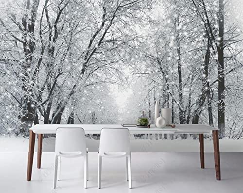 Tapeten Fototapete 3d Effekt Winterlandschaft Mit Starkem Schneefall Im Wald Wandbilder Tapete Wandtapete für Schlafzimmer Wohnzimmer Sofa Tv Hintergrund Wanddekoration,200x140cm Cover