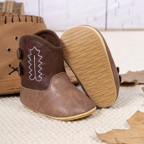 Miamooi Infant Baby Boys Girls Booties Newborn Cozy Fleece Warm Winter Boots Toddler Non-Slip Lace Up First Walking Shoes4