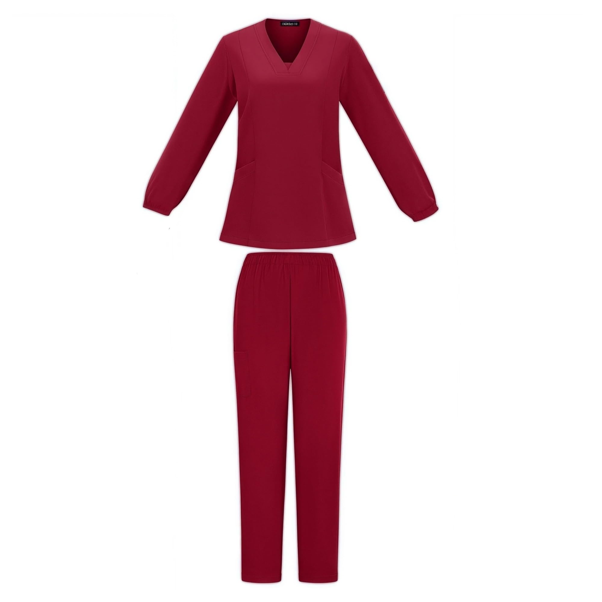 Uniforme Quirúrgico For Mujer, Otoño Invierno, Color Sólido, Cuello En V, Manga Larga, Blusa De Enfermera, Ropa Trabajo