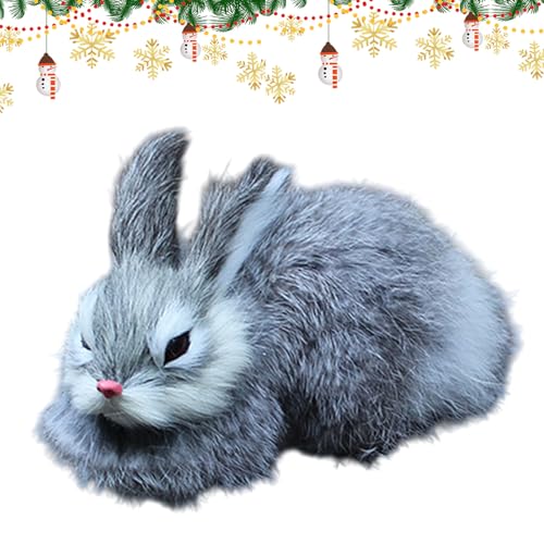 Derwrtup Muñecas de conejo de peluche realista, decoración de mesa, suave compañero de dormir, para salón, cama, habitación infantil, dormitorio, estudio, sofá