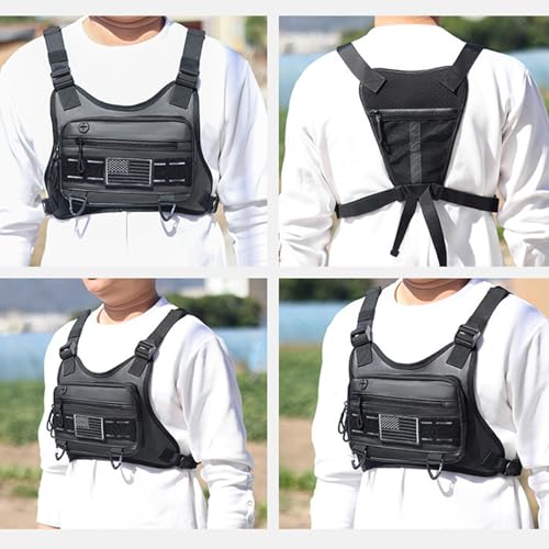 Mochila de pesca y senderismo impermeable para aparejos de pecho ligera 7