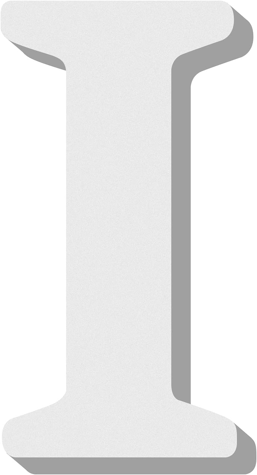 TatuoWooden Letters Large Wood Alphabets 5.9 Inch White DIY Capital Letter Decors for Home Wall Party Crafts Education Projects Making Supplies (Letter I)