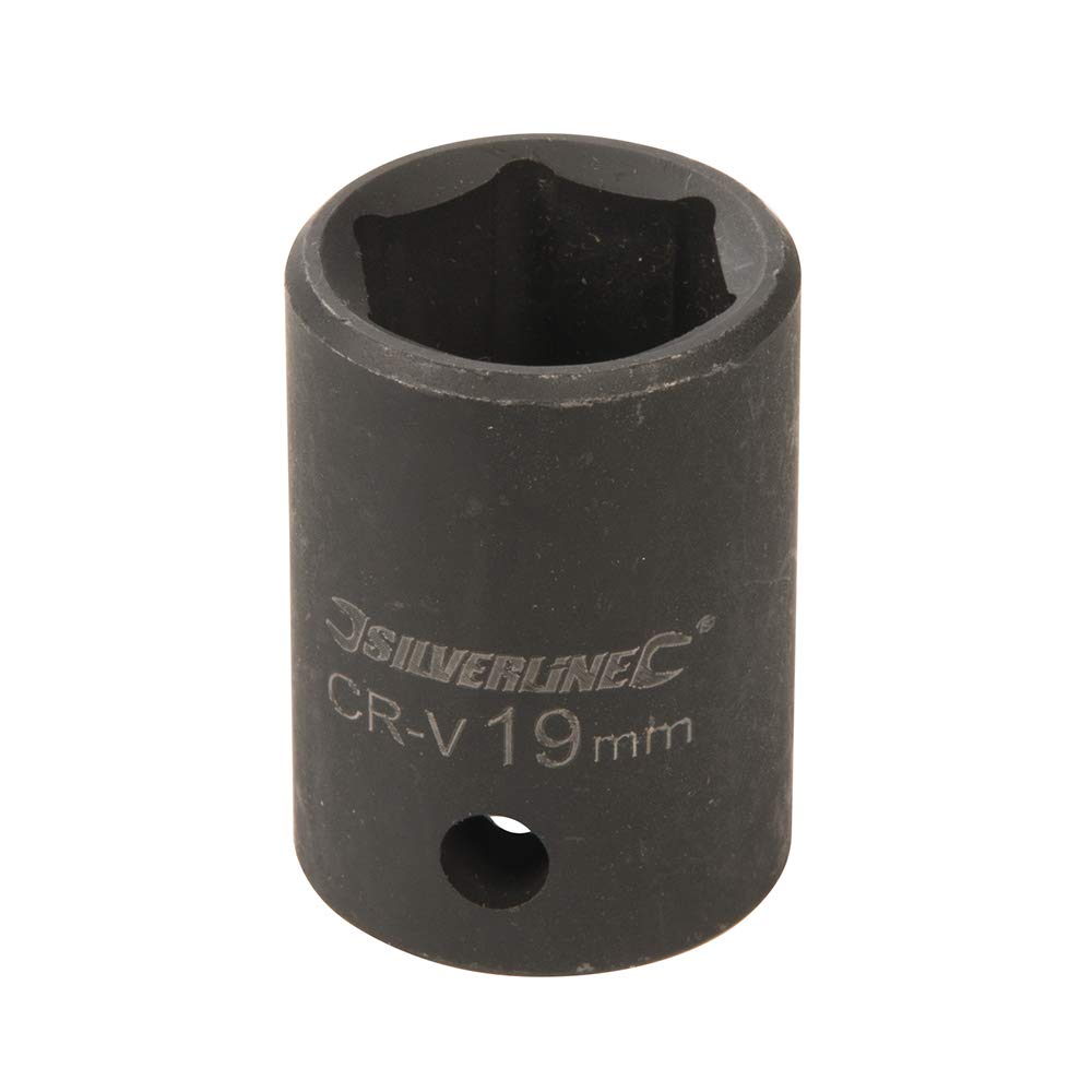 Silverline 301762 Schlagschrauber-Steckschlüssel 19 Mm – 1/2 Zoll Antrieb, 6-Kant, Für Hohe Drehmomente