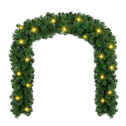 SWANEW Weihnachtsgirlande, 5m Künstlich Tannengirlande mit 100 LEDs...