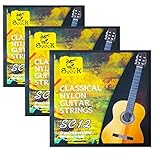 3 sets nylon classical guitar strings.nylon core. EBG - clear nylon DAE - Silver-plated copper alloy