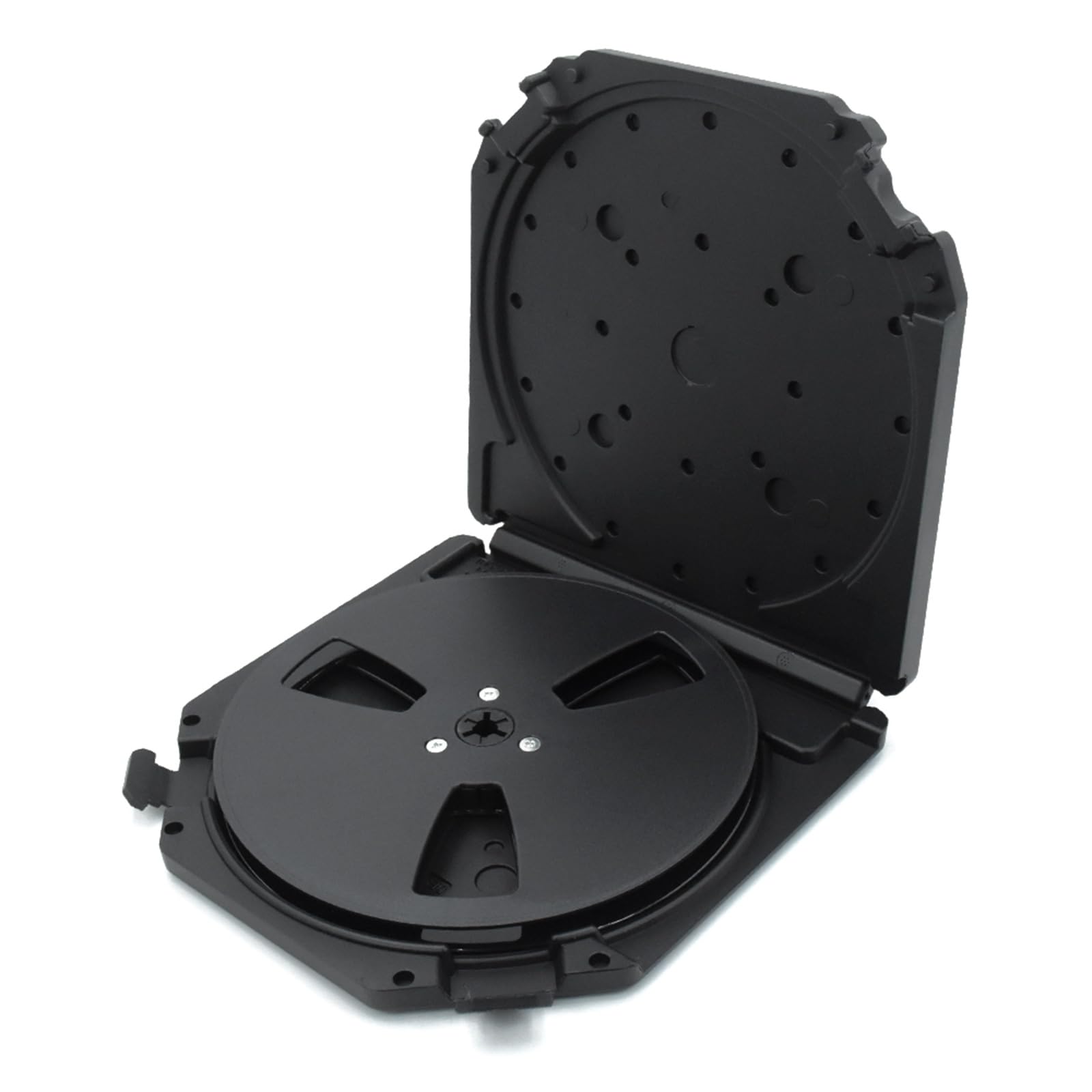 Zbiianxer Black Empty 7Inch Tape Reel 3 Holes Design For Nostalgic Auditory Offering Reduced Noise And Durability Low Noise Reel