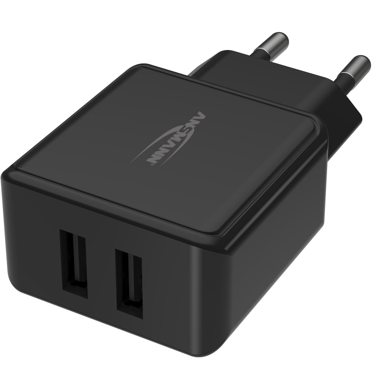 ANSMANN Caricatore USB a 2 porte da 12 W, con controllo intelligente di ricarica per smartphone, tablet, GoPro, e-book, ecc.