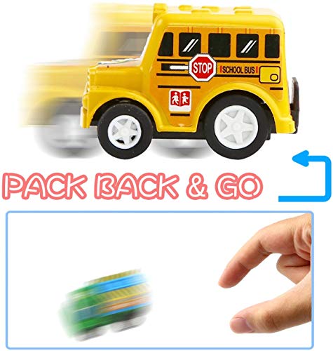 image for SHUTTLE GENIUS Toys Pull Back Vehicles, Car Toys with Play Mat, 12 Pcs