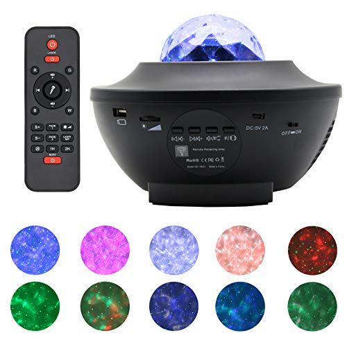 Free Shipping Offer 3in1 Star Projector Night Light Projector with LED Galaxy Ocean Wave Projector Bluetooth Music Speaker for Baby Bedroom,Game Rooms,Party,Home Theatre,Night Light Ambiance (Black)