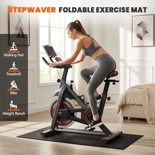Image of Stepwaver Walking Pad Mat for Carpet, Treamill Mat for Hardwood Floors, High Density, 1 /4 Thickness, Folable, Floor Protection for Bike, Elliptical, Treadmill