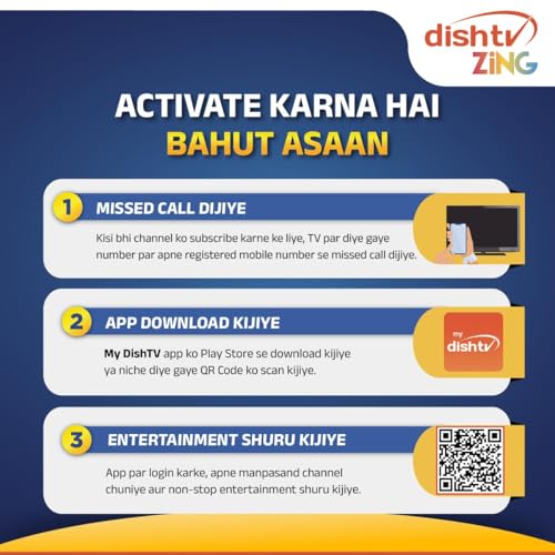 Image of DishTV ZING | HD Set Top Box | 190 + Channels & Services | Nonstop Entertainment for 4 Years | Popular Channels - Star Utsav, Sony Pal, Zee Anmol, Colors Rishtey
