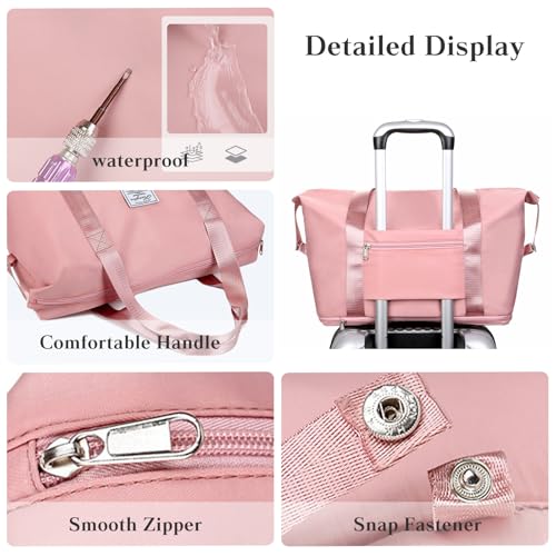 PORRASSO Travel Duffle Bag Women Sport Bag Expandable Holdall Large Carry on Bag Gym Tote Bag Shoulder Bag for Vacation Sports Weekend Dark Purple4