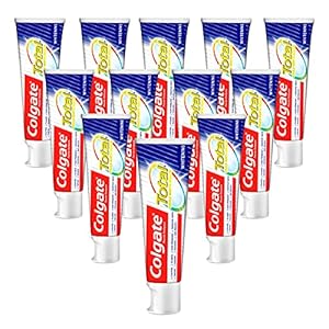 Colgate Total Plus Tandpasta Gezond wit 12 x 75 ml – superieure bescherming voor tanden, tongen, wangen en tandvlees