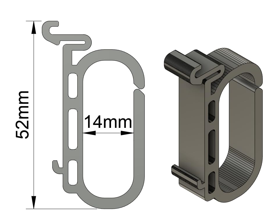 Set of 4 Cable Guide for DIN Rail / DIN Rail (35 mm), White - Image 3