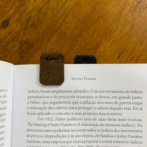 2 Marcadores De Páginas Executivo - Couro Mágnetico - (par)