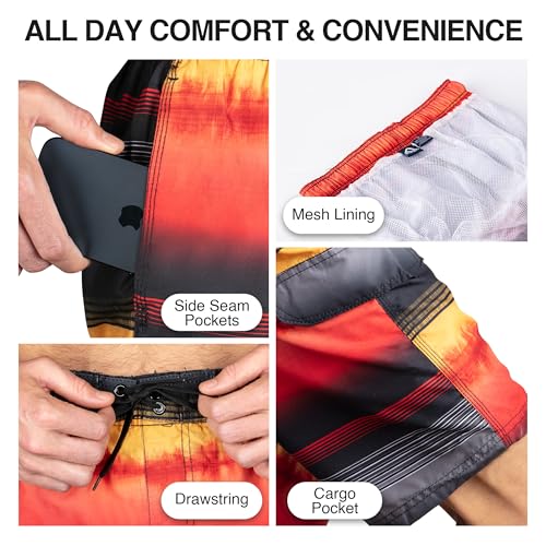 Image of Kanu Surf Men's Big Viper Extended Size Stripe Swim Trunk