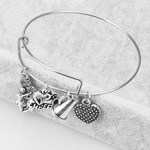 Kvekstio Cheer Bracelet for Cheerleading Bangle Cheer Jewelry Gift for Cheerleader, Cheer Coach or Team2