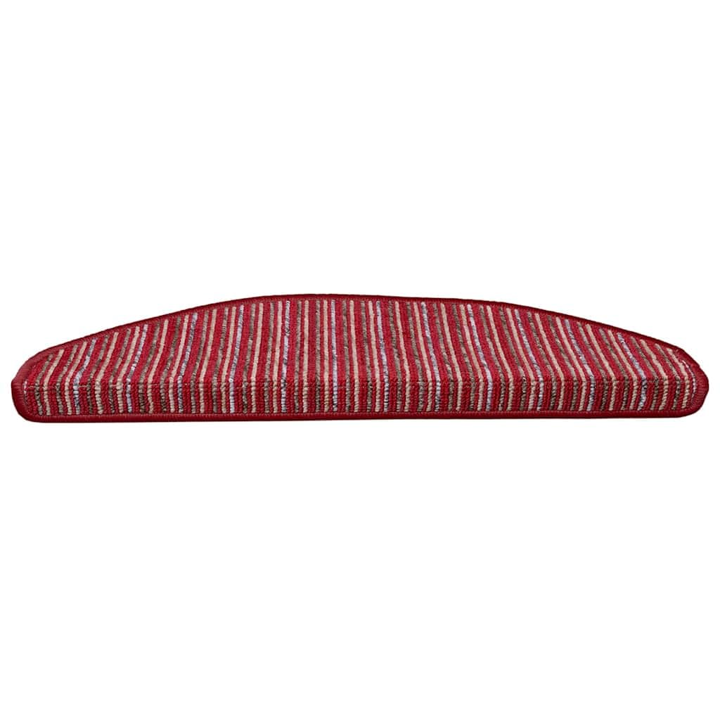 Selbstklebende Treppenschoner 15 Stück Rot 65 x 21 x 4 cm Treppenstufen Matten, Teppich Innen für Treppen, rutschfest Stufenmatten Treppenteppich