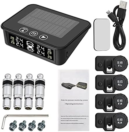 Touch Switch Auto Tire Pressure Monitoring Smart Voice Alarm Solar Car TPMS Tyre Temperature Warning System (Color : Internal Sensors)