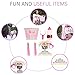 Girl’s Bicycle Decorations Set - Fun Bicycle Decor w/Beads, Rear View Mirror, Mounted Water Bottle, Handlebar Streamers & Basket - Complete Bike Decoration for Kids