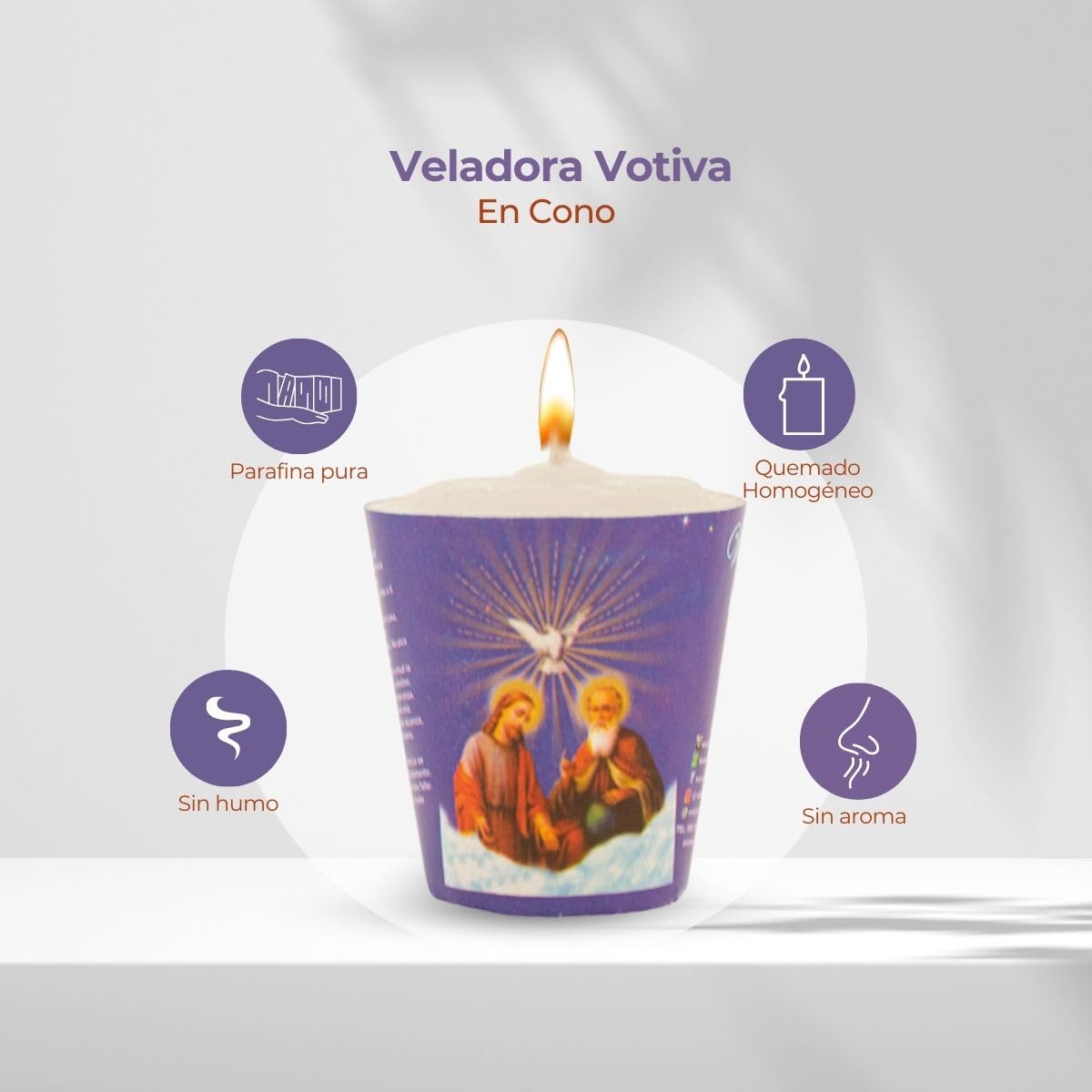 84 Pieces of White Votive Candles | Pure Paraffin | Replacement # 2 | Saints Cone | Ideal for all types of events and altars | (Divina Providencia)