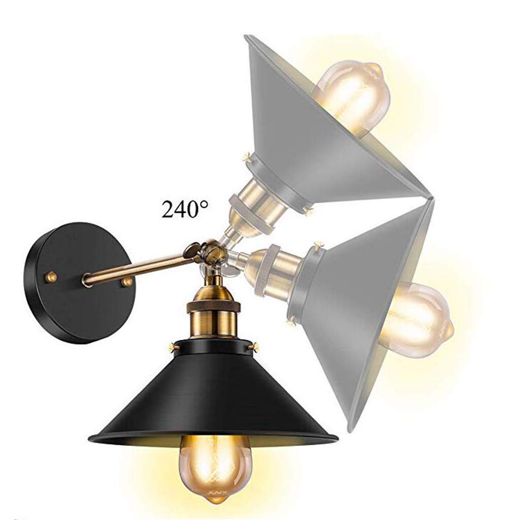 Retro Wandleuchte E27 Wandlampe Mit Kabel Für Steckdose Schwarz Modern Einstellbarer Abstrahlwinkel Flurlampe Innen Mit Schalter Bettlampe Wohnzimmer Treppenhaus Schlafzimmer Innenbeleuchtung