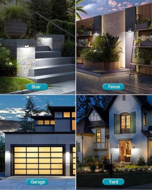 Solar Lights Outdoor 6 Pack, 140LED/3 Modes Motion Sensor, Solar Powered, Wireless IP65 Waterproof Outdoor Wall Lights, Bright for Backyard Garden Fence Patio Front Door