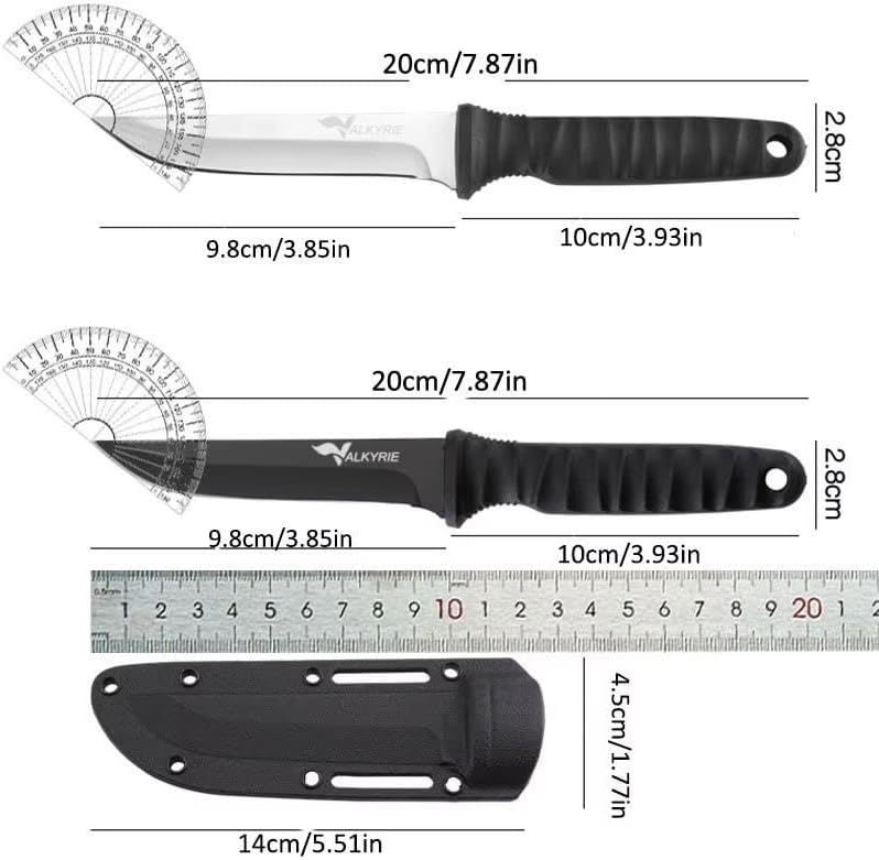 Valkyrie 9CR18 Soğuk Çelik Boyun Askılı Kılıflı Kamp Av Bıçağı Paslanmaz Çelik Siyah - Görsel 3