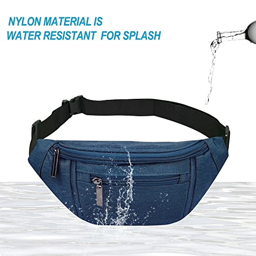 Image of Fanny Pack for Men Women,Crossbody Waist Bag Pack,Belt Bag for Travel Walking Running Hiking Cycling,Easy Carry Any Phone,Wallet, Dark blue, One Size, Fashion