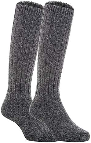 Lian LifeStyle Fascinating Children's 2 Pairs Knee High Wool Blend Boot Socks Resistant, Comfortable and Health Focused Size L(4-6Y)- (Gray)