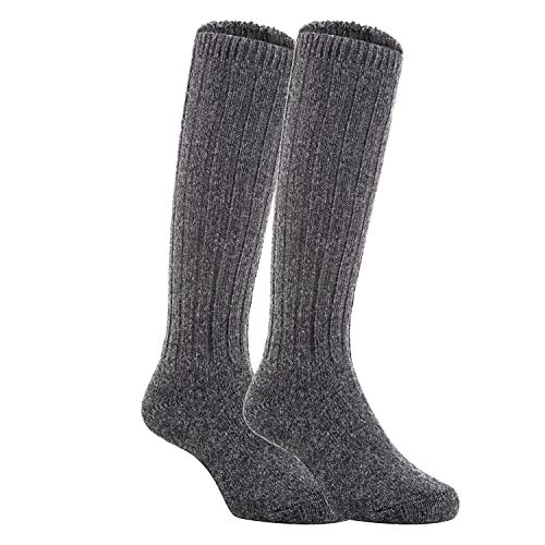Lian Lifestyle Fascinating Children's 2 Pairs Knee High Wool Blend Boot Socks Resistant, Comfortable And Health Focused Size L(4-6Y)- (Gray) #TOP23