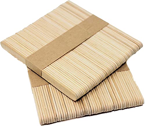 100pcsBâtonnet en Bois Naturel, Bâtons en Glace/Crème Glacée, Bâtons d' artisanat en bois, Taille 3.6 In lang* 0.35 In breitpour les Projets DIY et et l'Artisanat, Décoration de la Maison