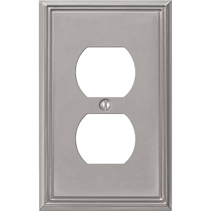 Amertac 77DBN 1 Duplex Brushed Nickel Cast Metal Wallplate