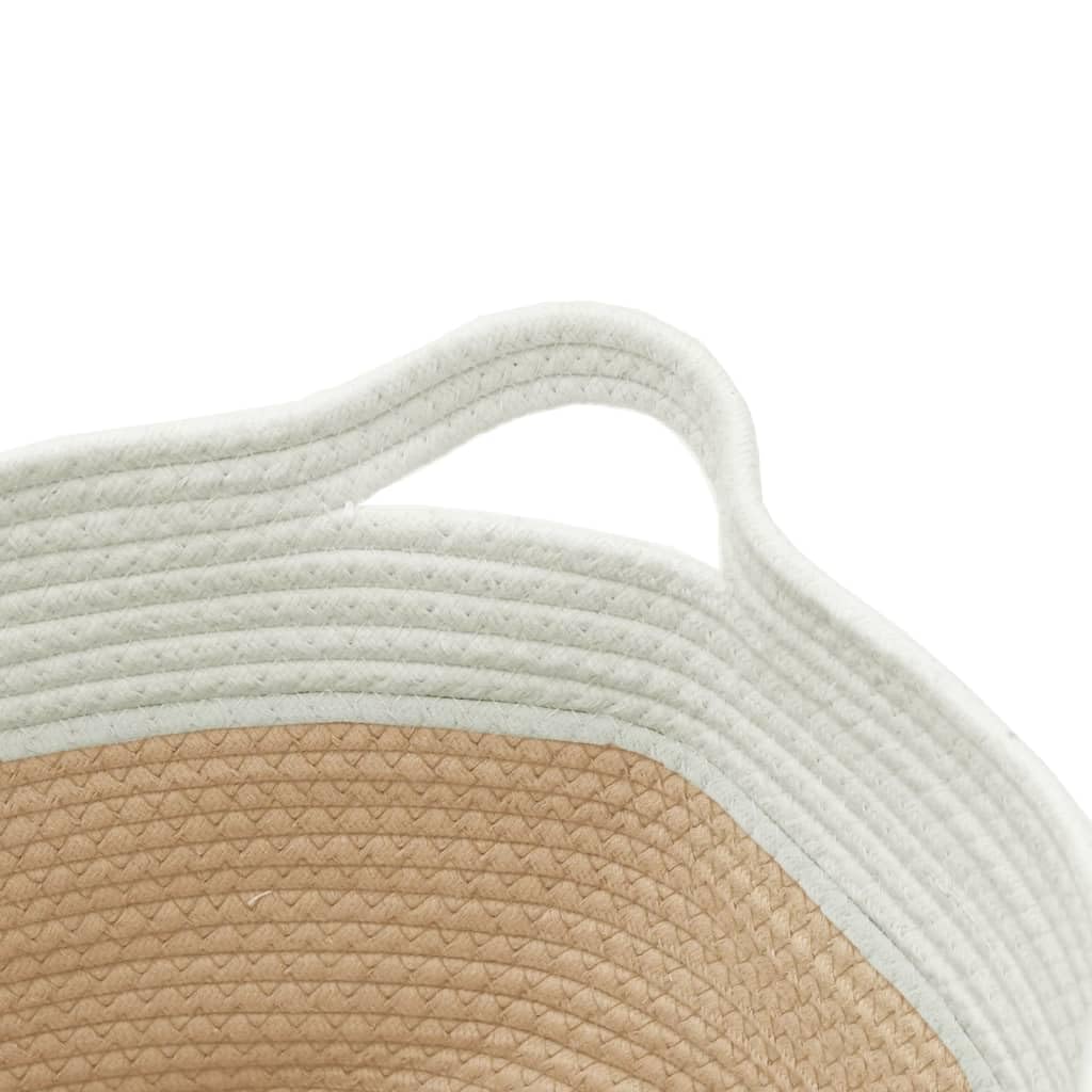 Cesto portaoggetti in cotone/poliestere, intrecciato, beige e