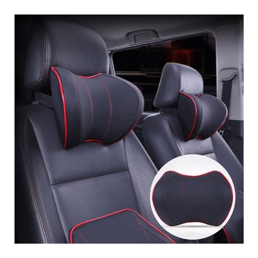Reposacabezas del Coche Almohada para el Cuello para Silla de Asiento en Espuma de Memoria automática Cojín de algodón Cubierta de Tela Reposacabezas Suave Soporte de Oficina de Viaje (Colo