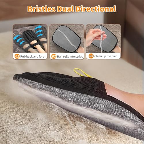 Image of Pet Hair Removal Glove for Cats & Dogs, Upgraded Five-Finger Electrostatic Pet Hair Gloves, Reusable Magic Brush Pet Hair Remover Tool for Laundry, Couch, Carpet, Car Seat
