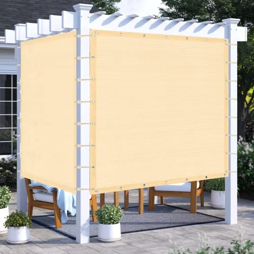 KANAGAWA Pergola Shade Cloth 10'X20' Wheat Outdoor Sun Shade Cover with Grommets 90% UV Block Privacy Screen for Patio, Backyard, Carport and Outdoor Spaces