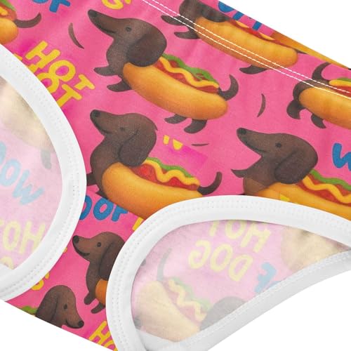 Girls Underwear Toddler 2t Cotton Little Girl Panties Animals Briefs Kids Undies Cute Dachshund Dogs Hot Dogs4