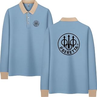 QutbAg Men's/Women's Long Sleeve Polo Shirt Be-re_tta Spring/Autumn Simple British Lapel Tops