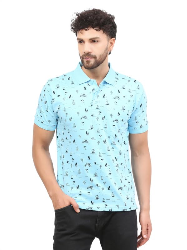 Printed Short Sleeves Polo T Shirt for Men with Pocket| Comfortable, Breathable, Lightweight, Skin Friendly-image-9