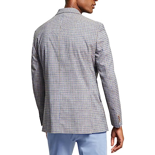 Tommy Hilfiger Mens Check Print Suit Separate Two-Button Blazer Brown 44L2