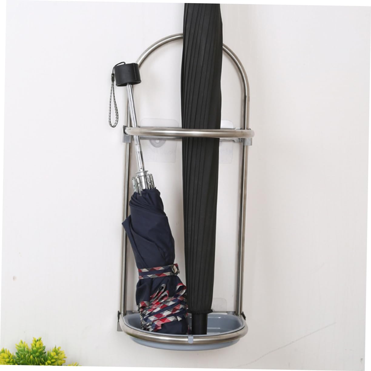 Porta Ombrelli da Parete Pieghevole in Acciaio Inox Blu | Grande Capienza, Uso per Casa e Ristorante, Installazione Multipla Parti in Plastica