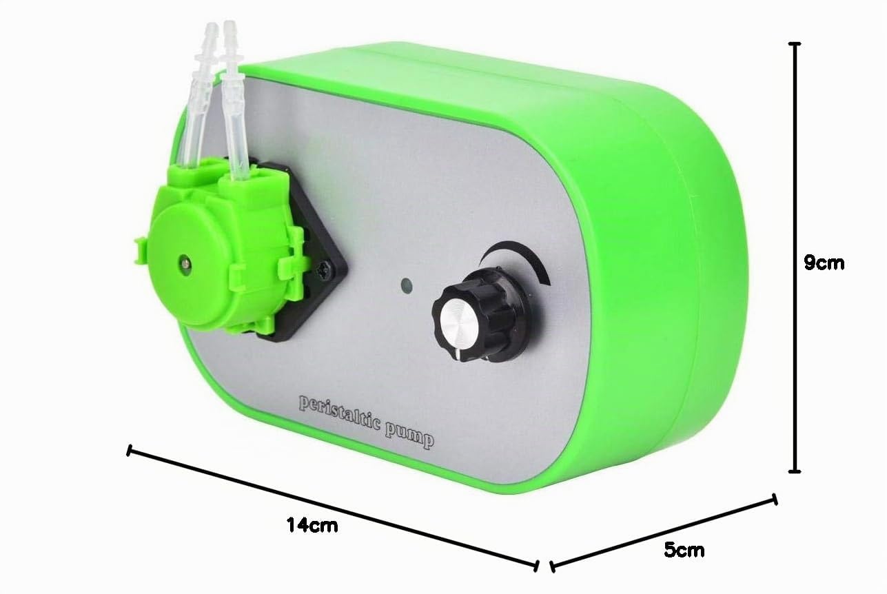 Pompa Dosatrice Peristaltica 12V DC G628-1, Velocità Variabile con Alimentatore 100-240V, per Acquario, Laboratorio e Analisi Chimica - Spina EU